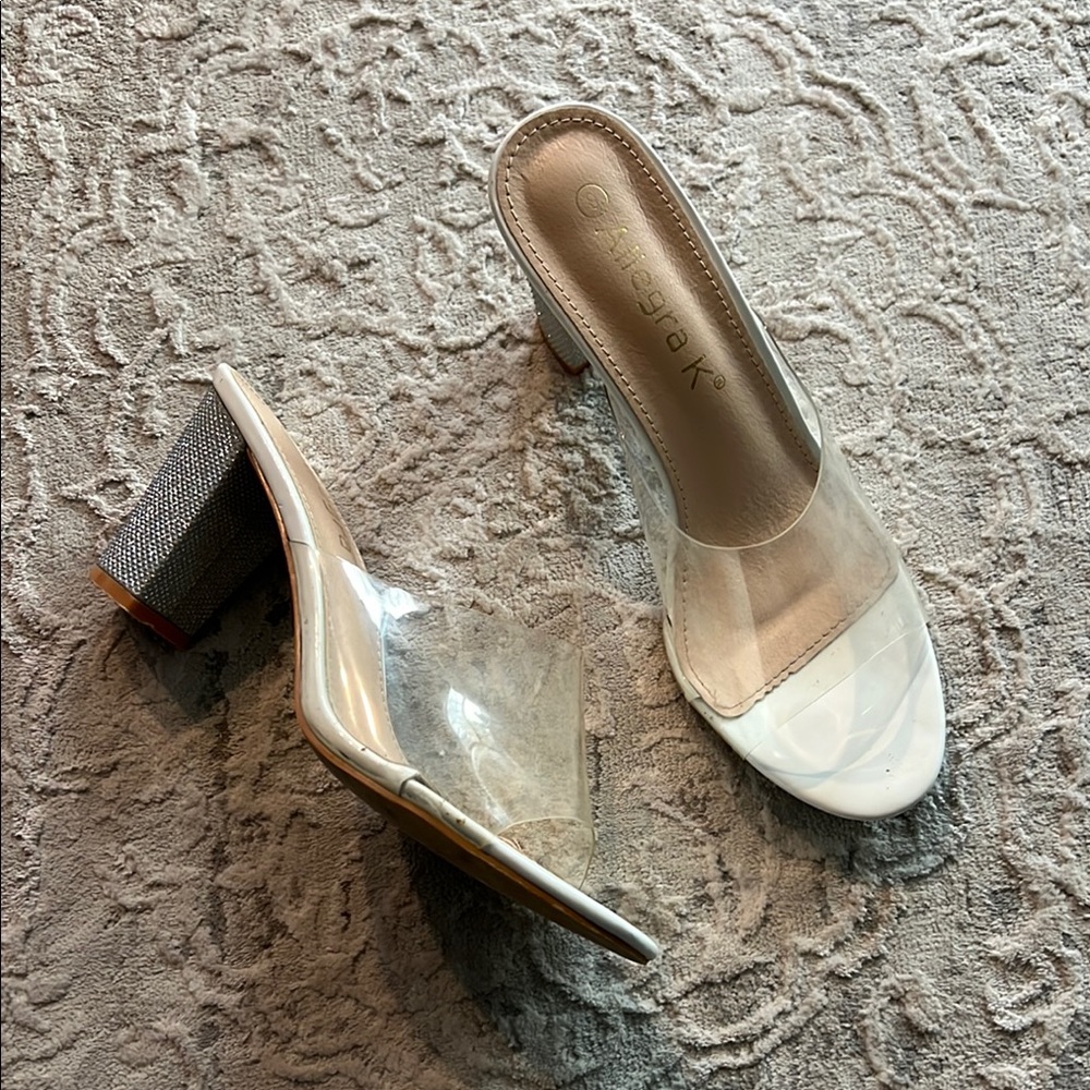 White High Heel Mules